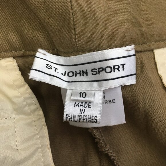 ST JOHN Sport  Khaki/Brown Logo Hardware Chinos Jeans Pant - Picture 2 of 16